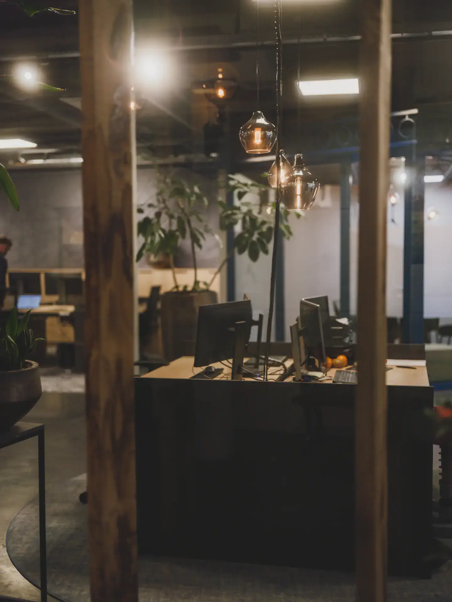 Bright modern office interior, illustrating collaborative business operations