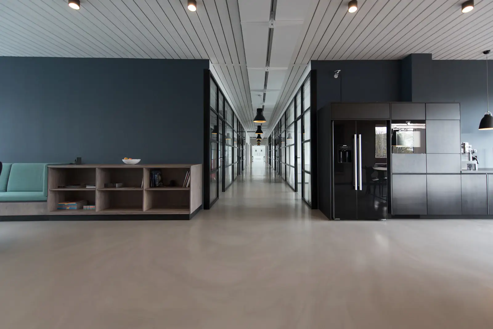 Bright collaborative office workspace
